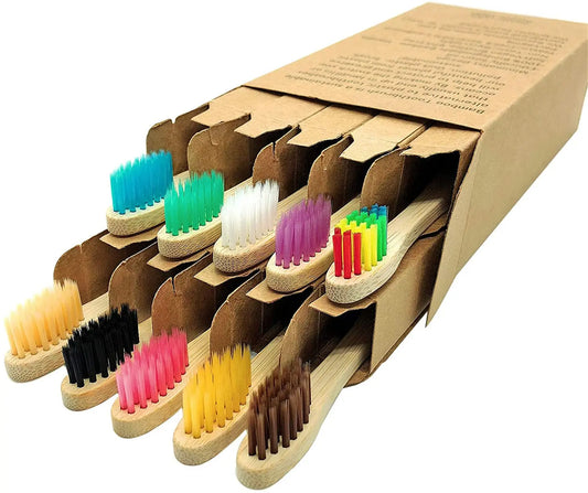 10 Pcs Bamboo Toothbrushes