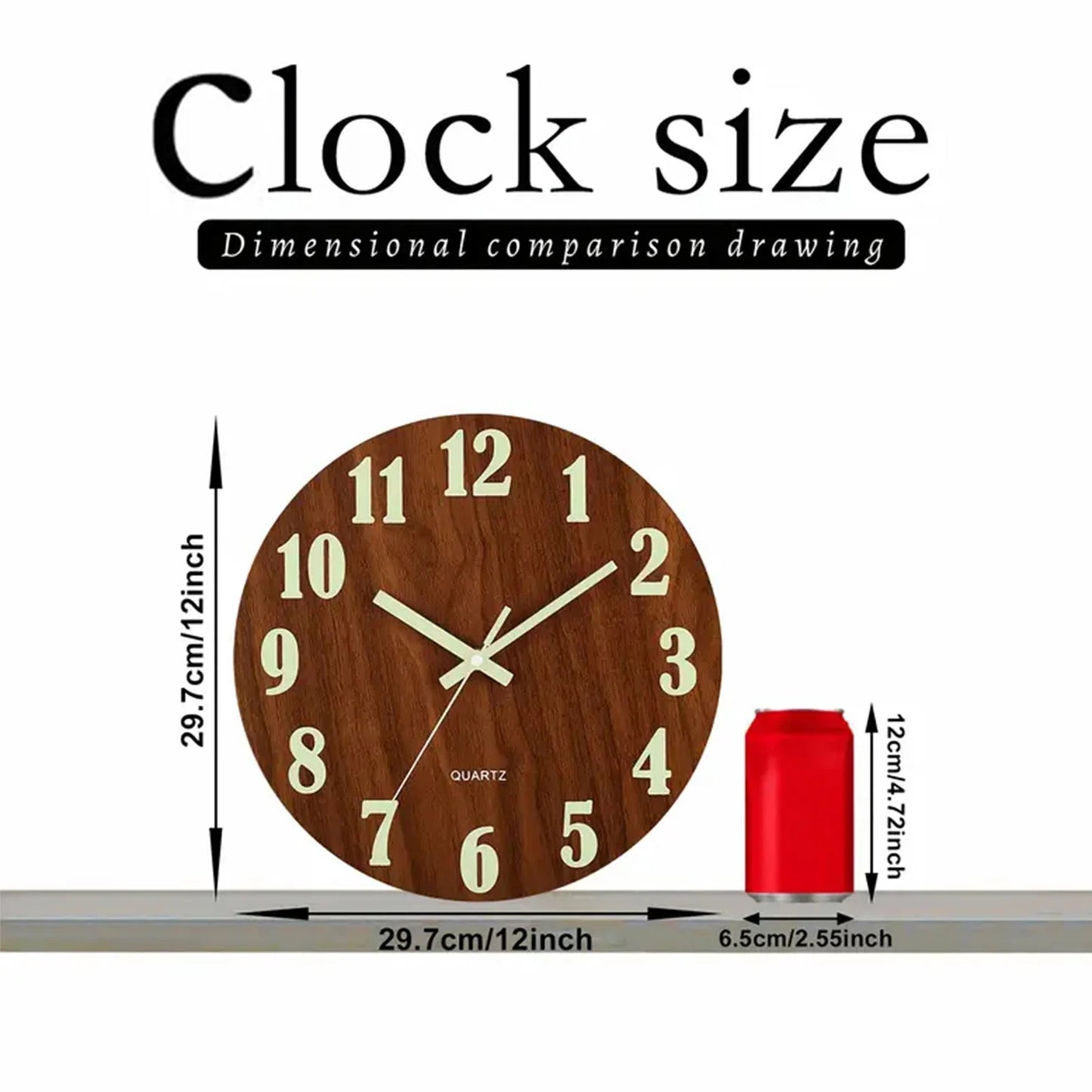 Wooden Wall Clock 12 inch
