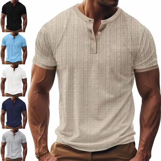 T-shirt men short sleeve imitation hemp bamboo