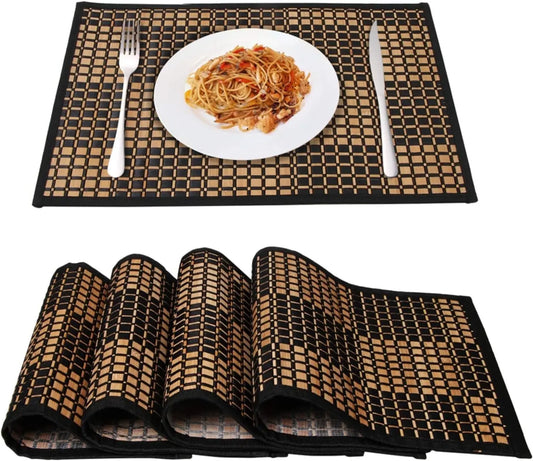 Bamboo Placemats for Dining Table Set of 4