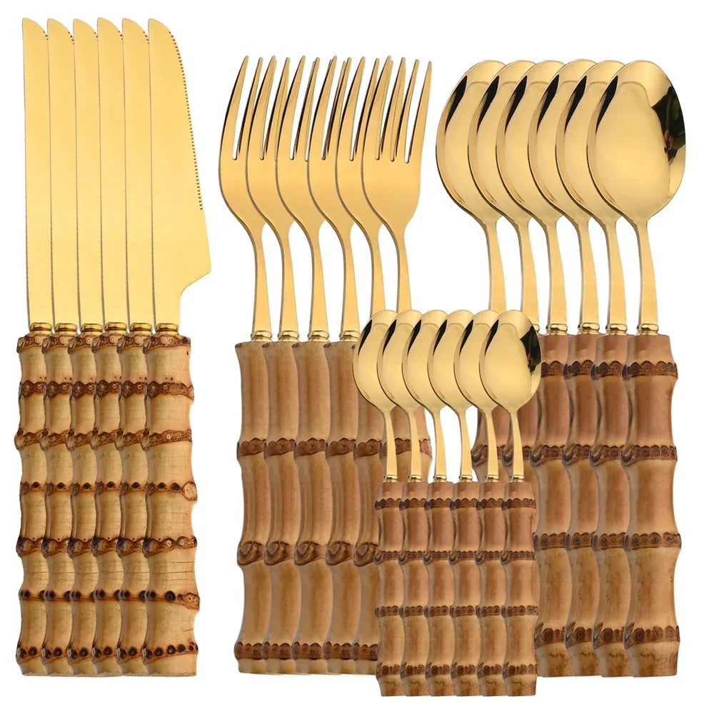 Bamboo Tableware sets 24pcs
