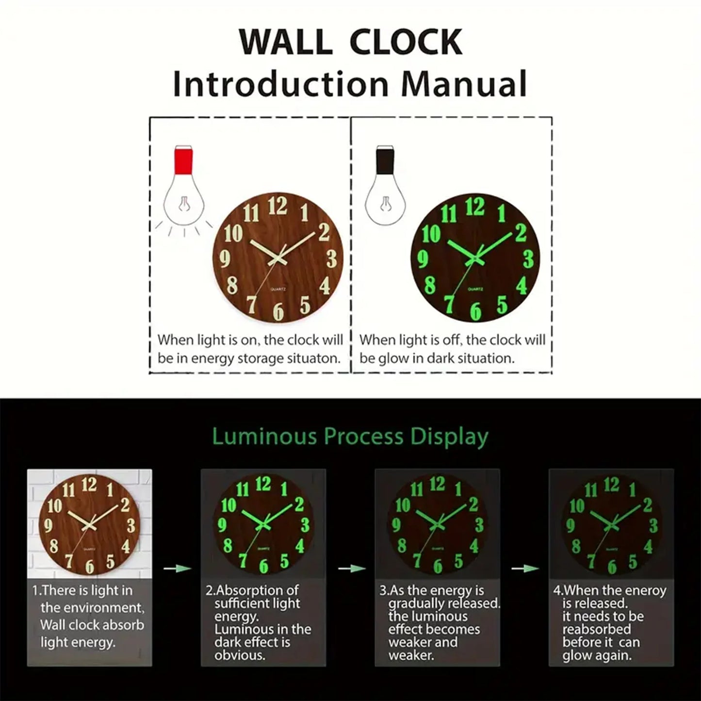 Wooden Wall Clock 12 inch