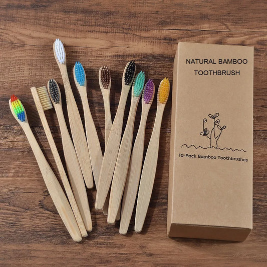 10Pcs Bamboo Toothbrush