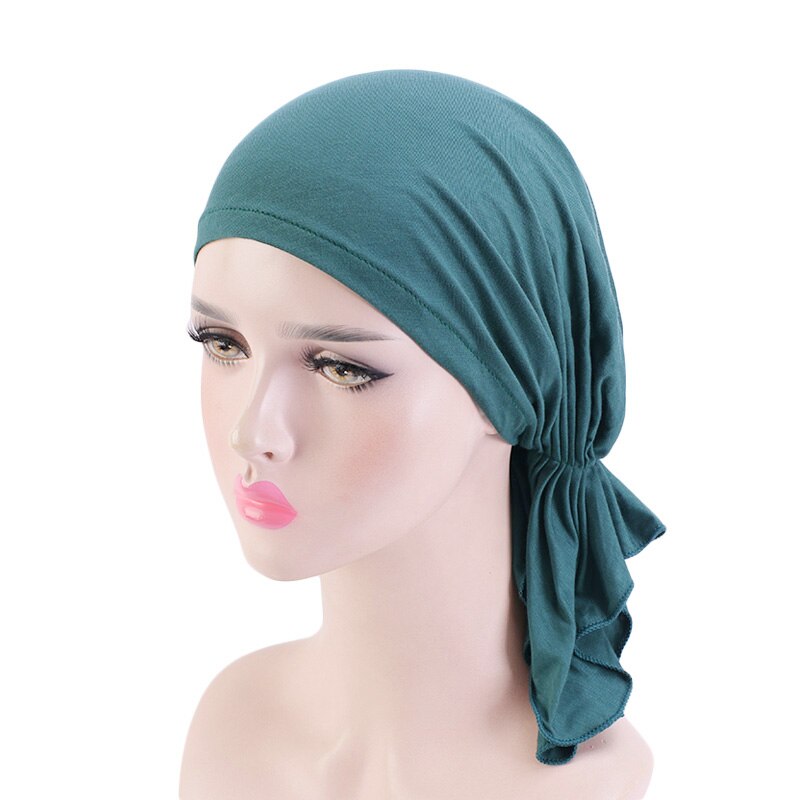 Bamboo cotton Pre-Tied Scarf, Turban Women between 54 models