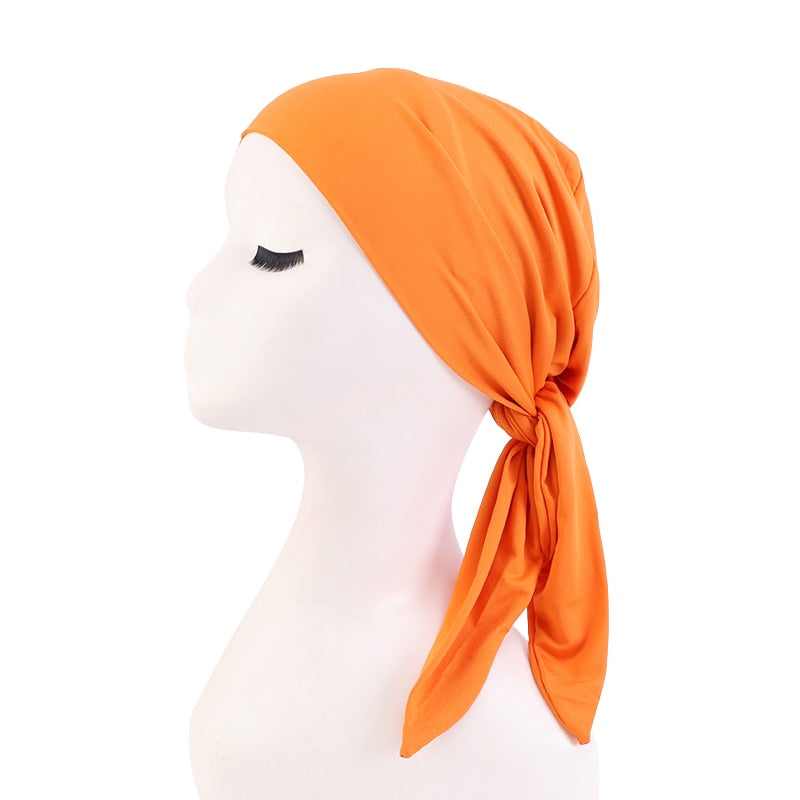 Bamboo cotton Pre-Tied Scarf, Turban Women between 54 models