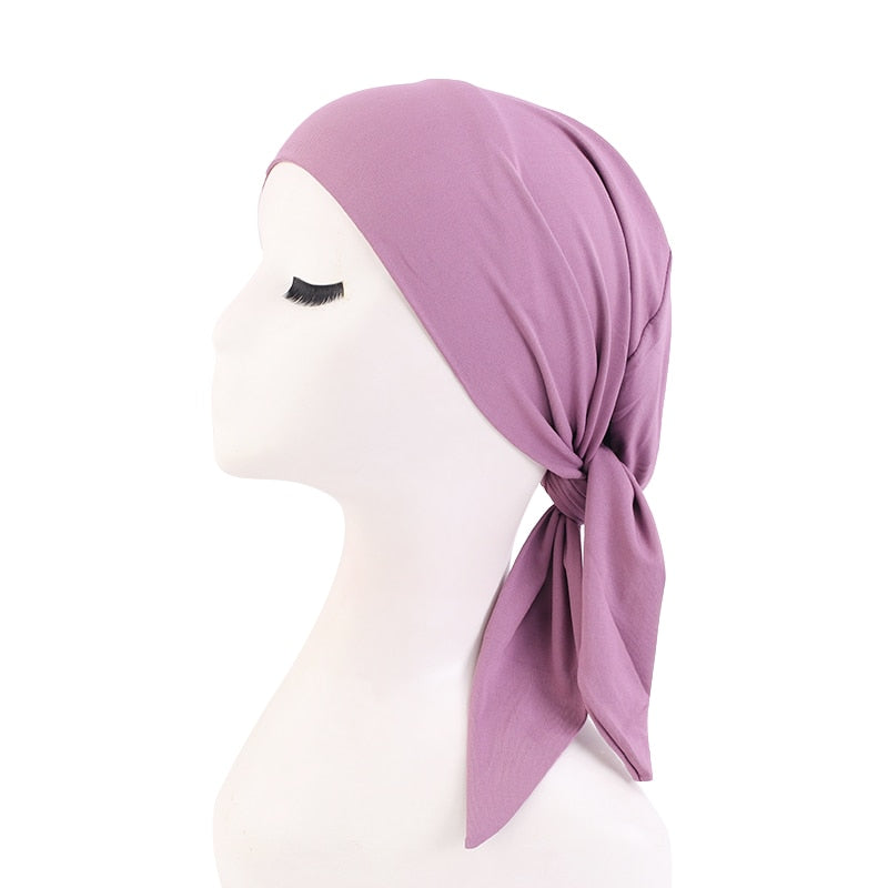 Bamboo cotton Pre-Tied Scarf, Turban Women between 54 models