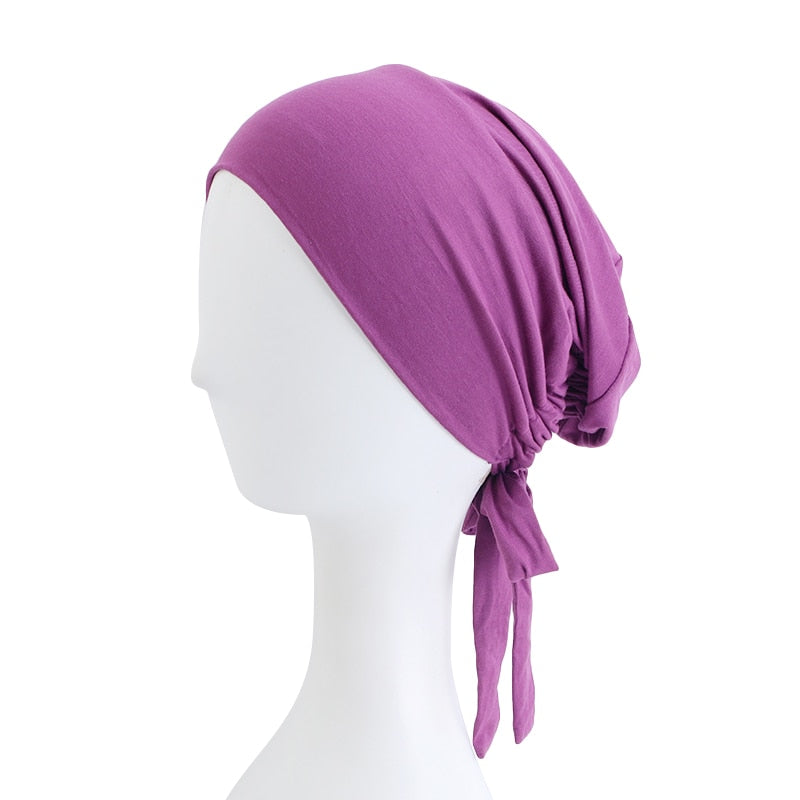 Bamboo cotton Pre-Tied Scarf, Turban Women between 54 models