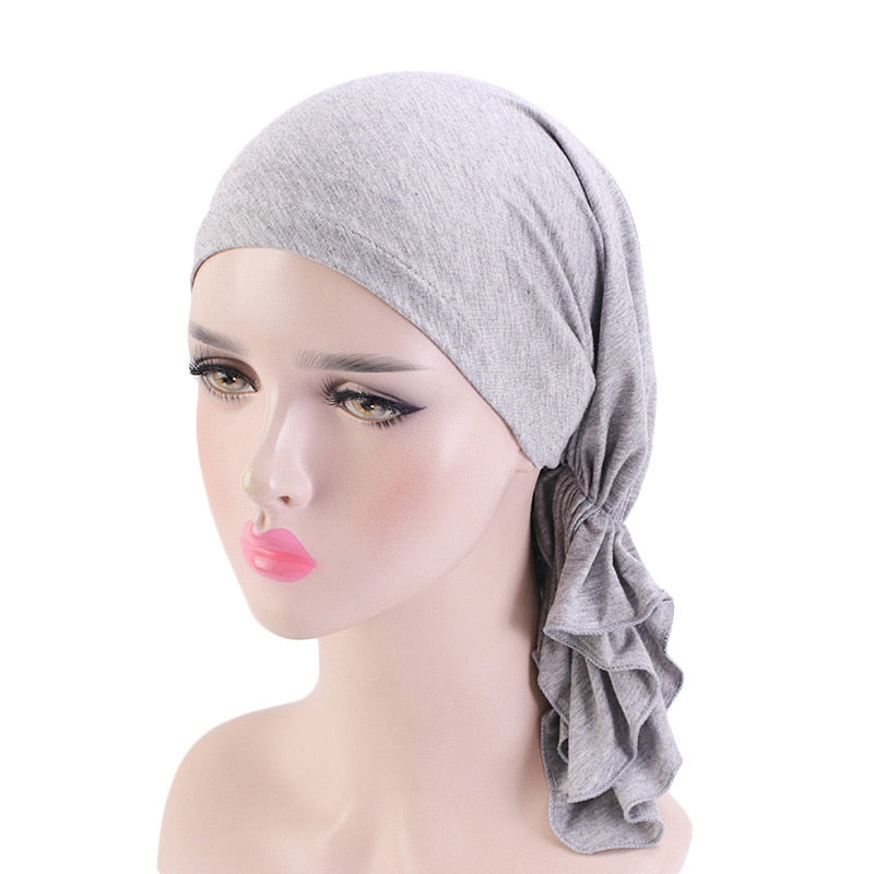 Bamboo cotton Pre-Tied Scarf, Turban Women between 54 models