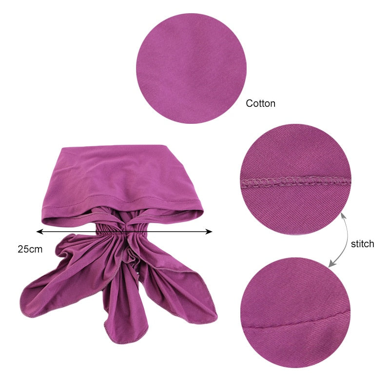 Bamboo cotton Pre-Tied Scarf, Turban Women between 54 models