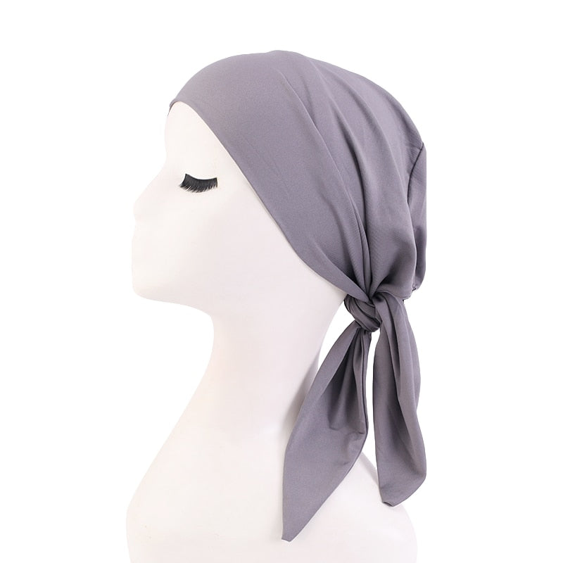 Bamboo cotton Pre-Tied Scarf, Turban Women between 54 models
