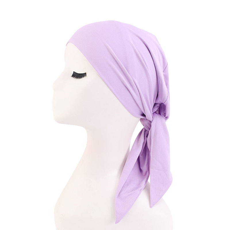 Bamboo cotton Pre-Tied Scarf, Turban Women between 54 models