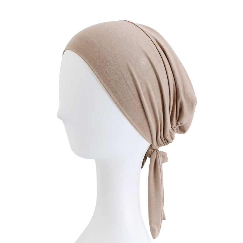 Bamboo cotton Pre-Tied Scarf, Turban Women between 54 models