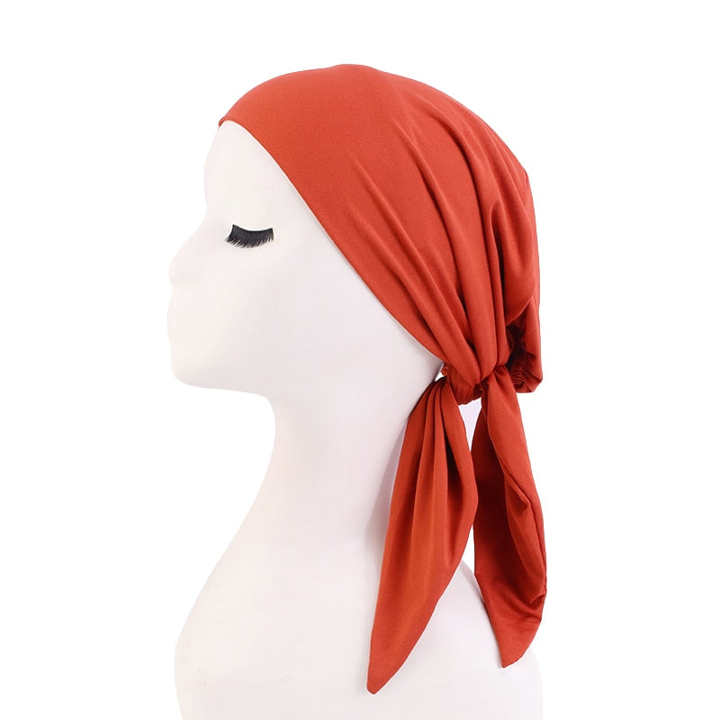 Bamboo cotton Pre-Tied Scarf, Turban Women between 54 models