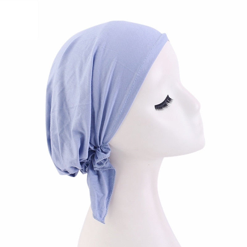 Bamboo cotton Pre-Tied Scarf, Turban Women between 54 models
