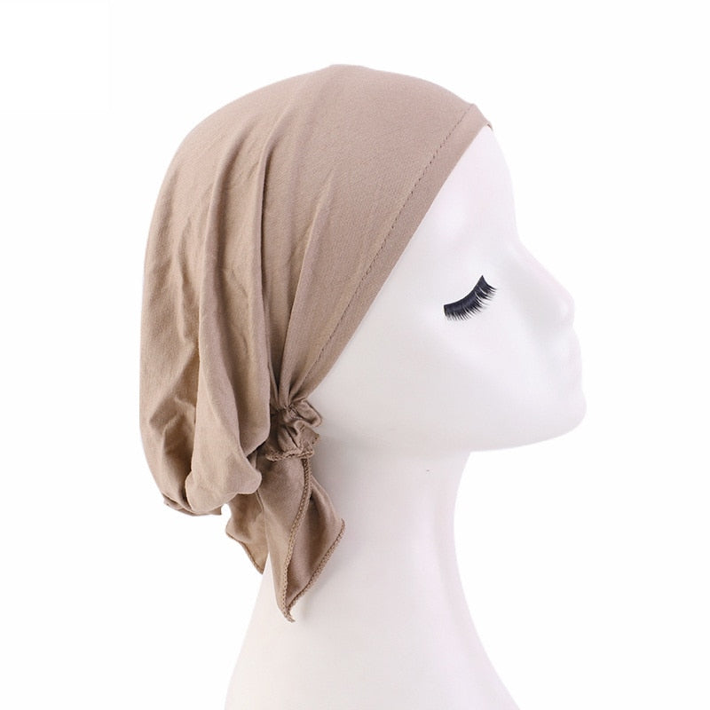 Bamboo cotton Pre-Tied Scarf, Turban Women between 54 models