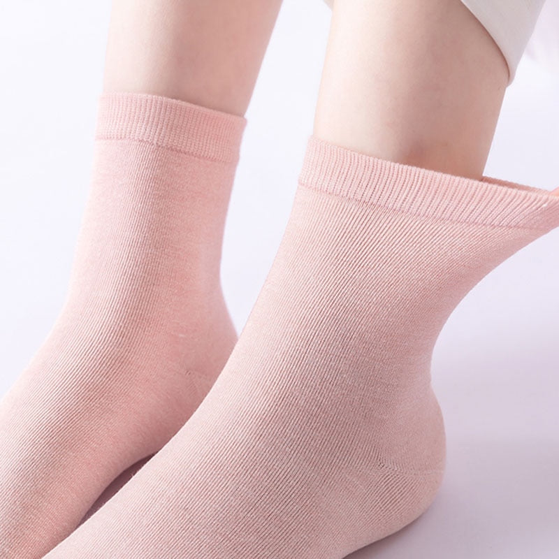 Bamboo Fiber Socks Women's 5 Pairs Colorful