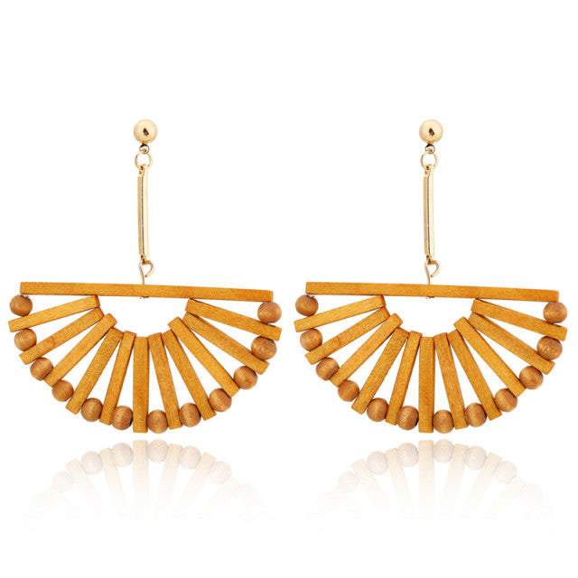 Handmade Bamboo Rattan Jewelry Earrings For Women