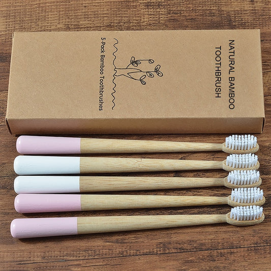 5-Pack eco friendly bamboo toothbrushes
