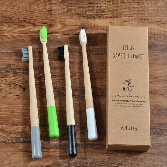 5-Pack eco friendly bamboo toothbrushes