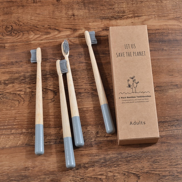 5-Pack eco friendly bamboo toothbrushes
