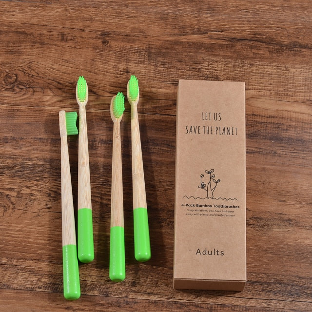5-Pack eco friendly bamboo toothbrushes