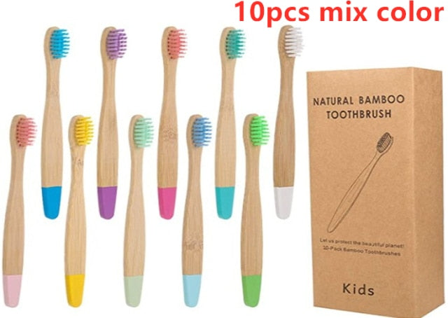 5/10 pcs Organic Children's Bamboo Toothbrushes