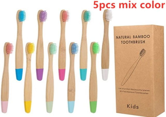 5/10 pcs Organic Children's Bamboo Toothbrushes