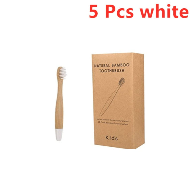 5/10 pcs Organic Children's Bamboo Toothbrushes
