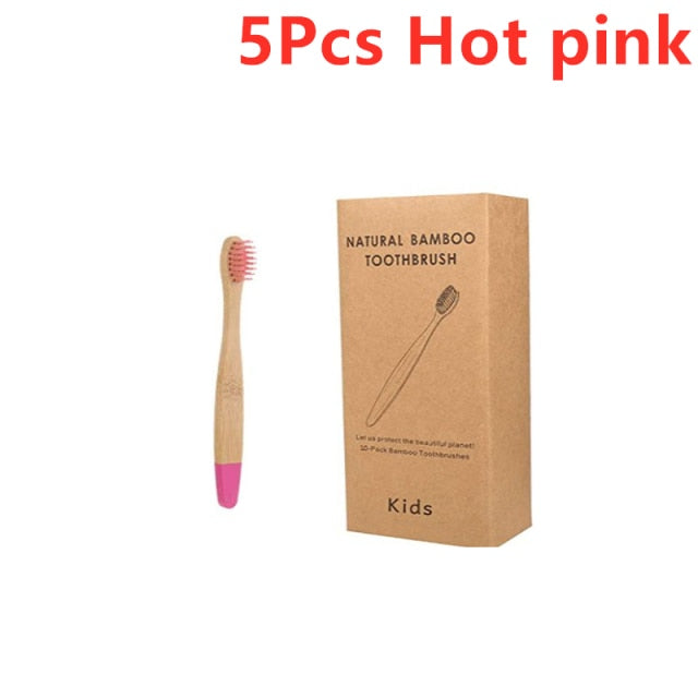 5/10 pcs Organic Children's Bamboo Toothbrushes