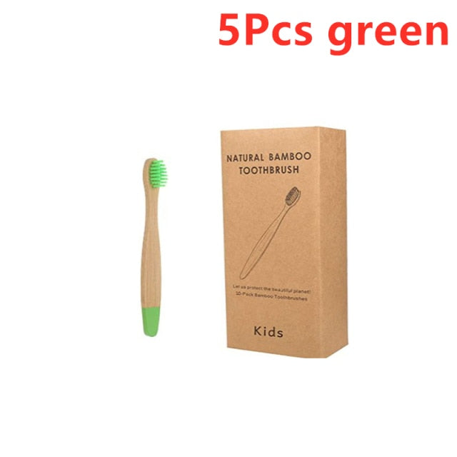 5/10 pcs Organic Children's Bamboo Toothbrushes