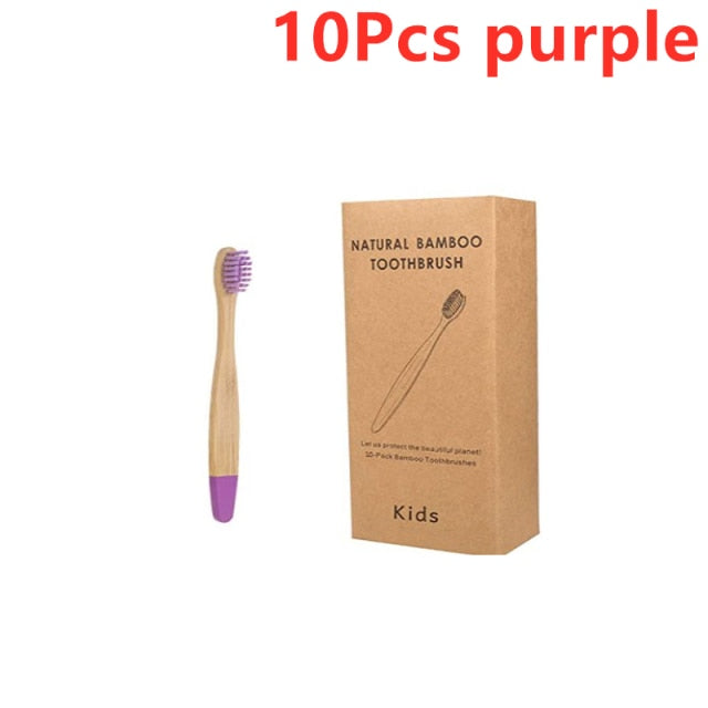 5/10 pcs Organic Children's Bamboo Toothbrushes