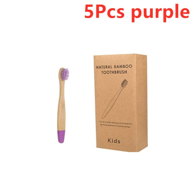 5/10 pcs Organic Children's Bamboo Toothbrushes