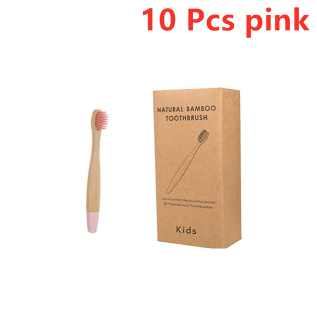 5/10 pcs Organic Children's Bamboo Toothbrushes