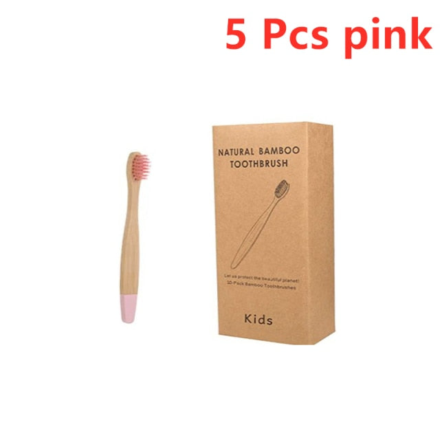 5/10 pcs Organic Children's Bamboo Toothbrushes