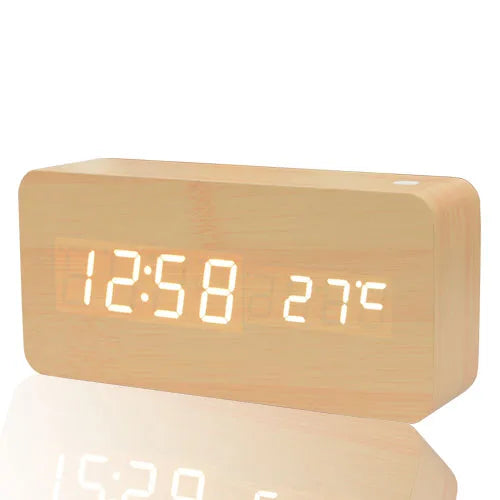 Wooden LED Alarm Clock