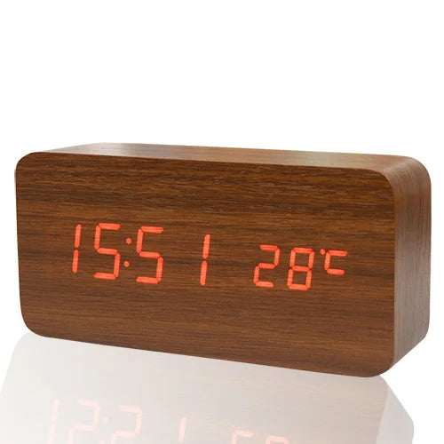 Wooden LED Alarm Clock