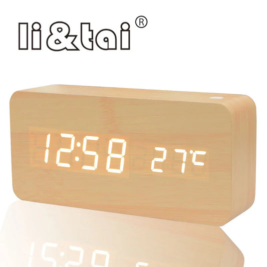 Wooden LED Alarm Clock