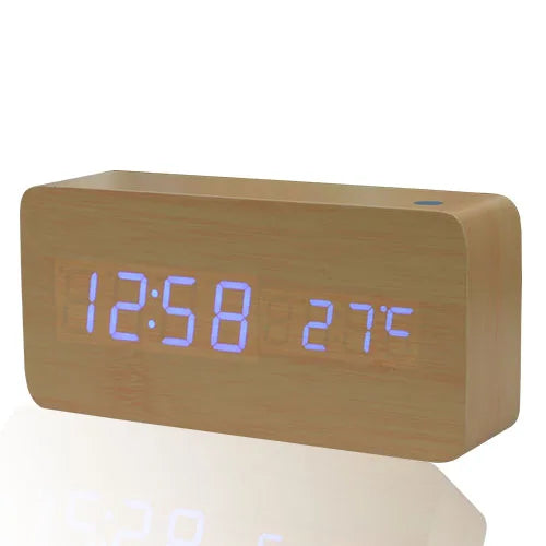 Wooden LED Alarm Clock