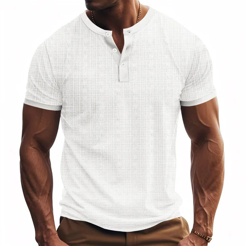 T-shirt men short sleeve imitation hemp bamboo