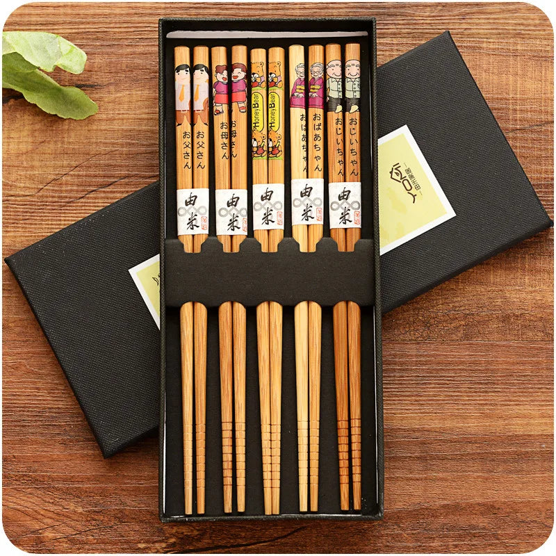 Bamboo Chopsticks 5 pair set
