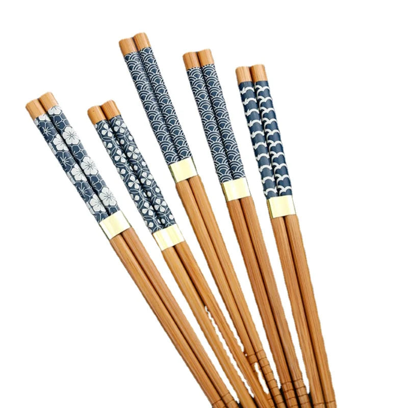 Bamboo Wood Handmade Chopsticks 5 pairs reusable
