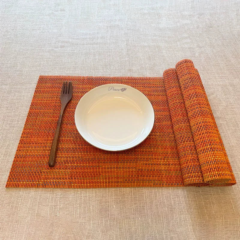 Bamboo Placemats for Dining Table Set of 4