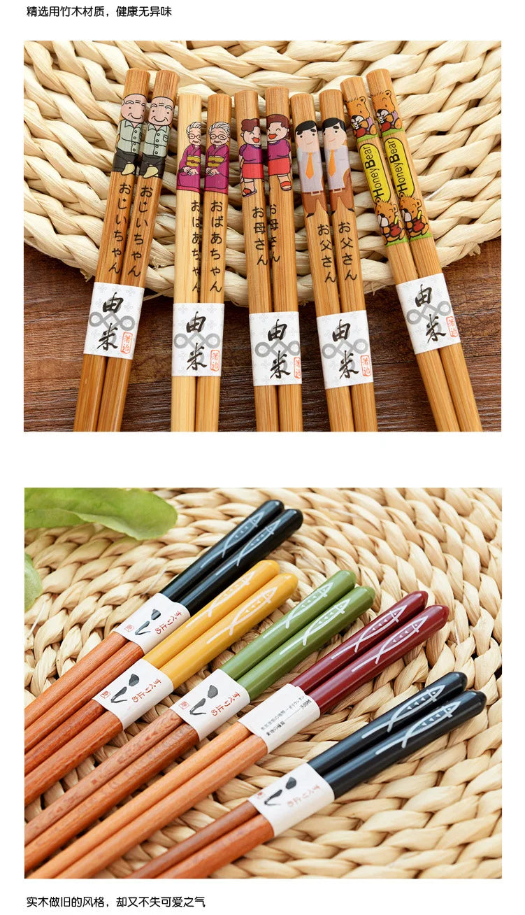Bamboo Chopsticks 5 pair set