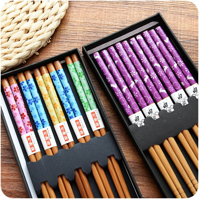Bamboo Chopsticks 5 pair set