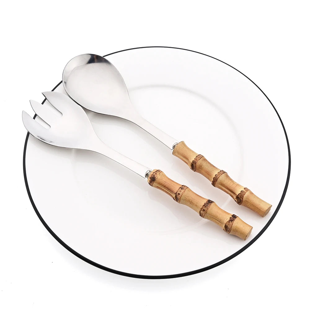 Bamboo Spoon Fork Handle Set 2/4pcs