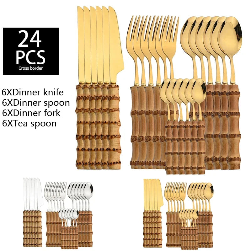 Bamboo Tableware sets 24pcs
