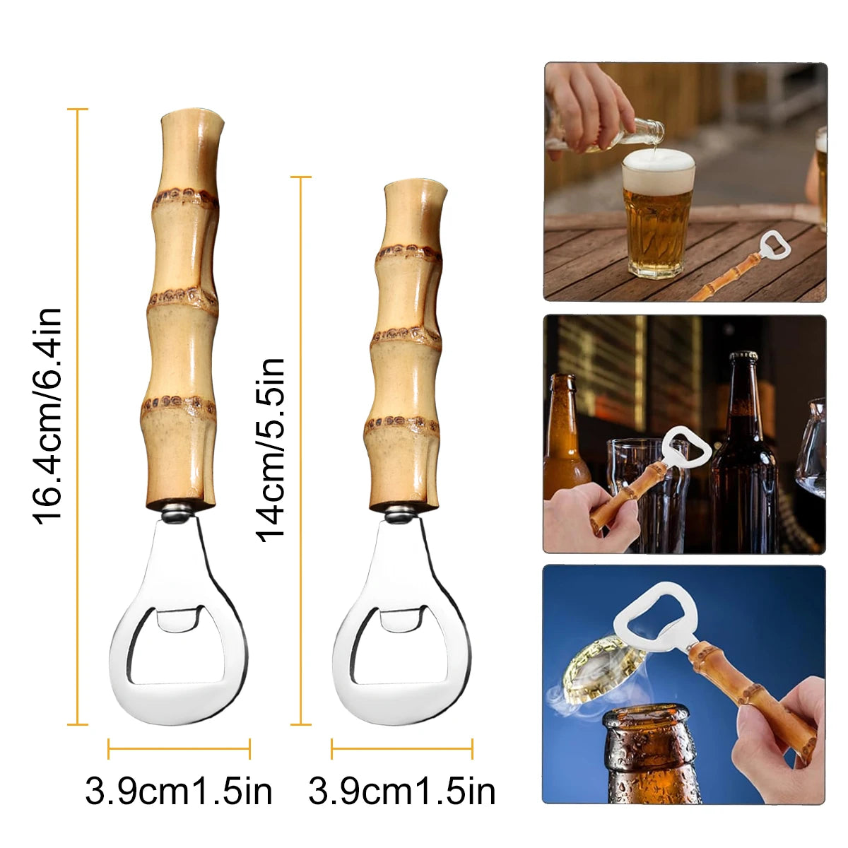 Bamboo bottle opener