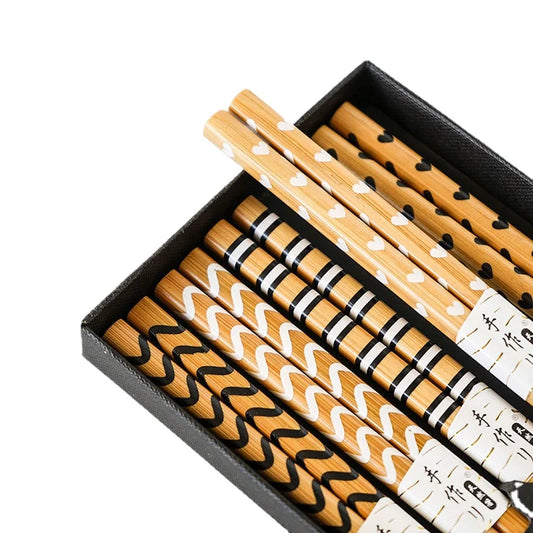 Bamboo Wood Handmade Chopsticks 5 pairs reusable