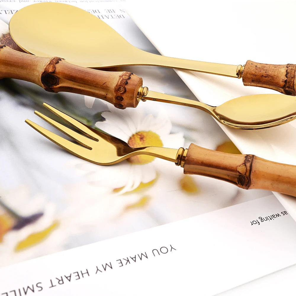 Bamboo tableware set 4/20pcs