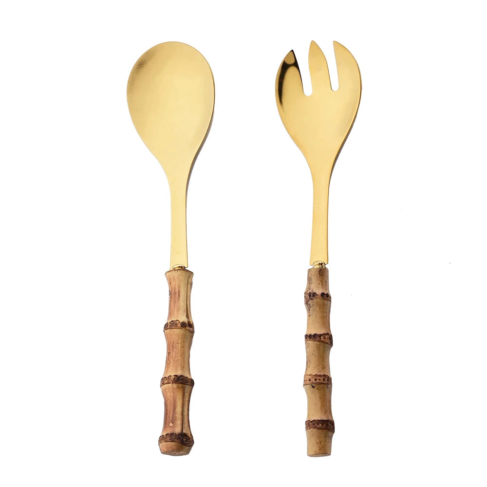 Bamboo Spoon Fork Handle Set 2/4pcs